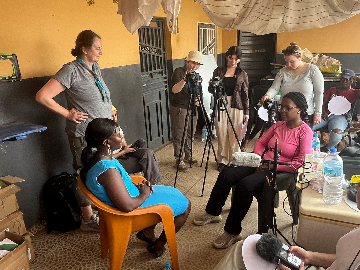 Students film in Sierra Leone