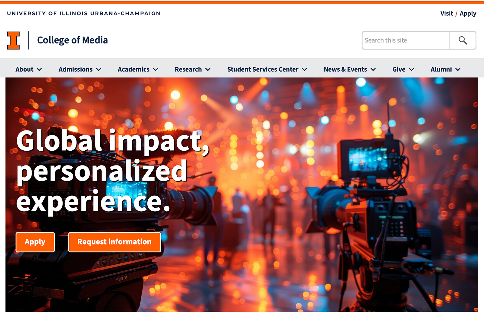 New homepage for College of Media website