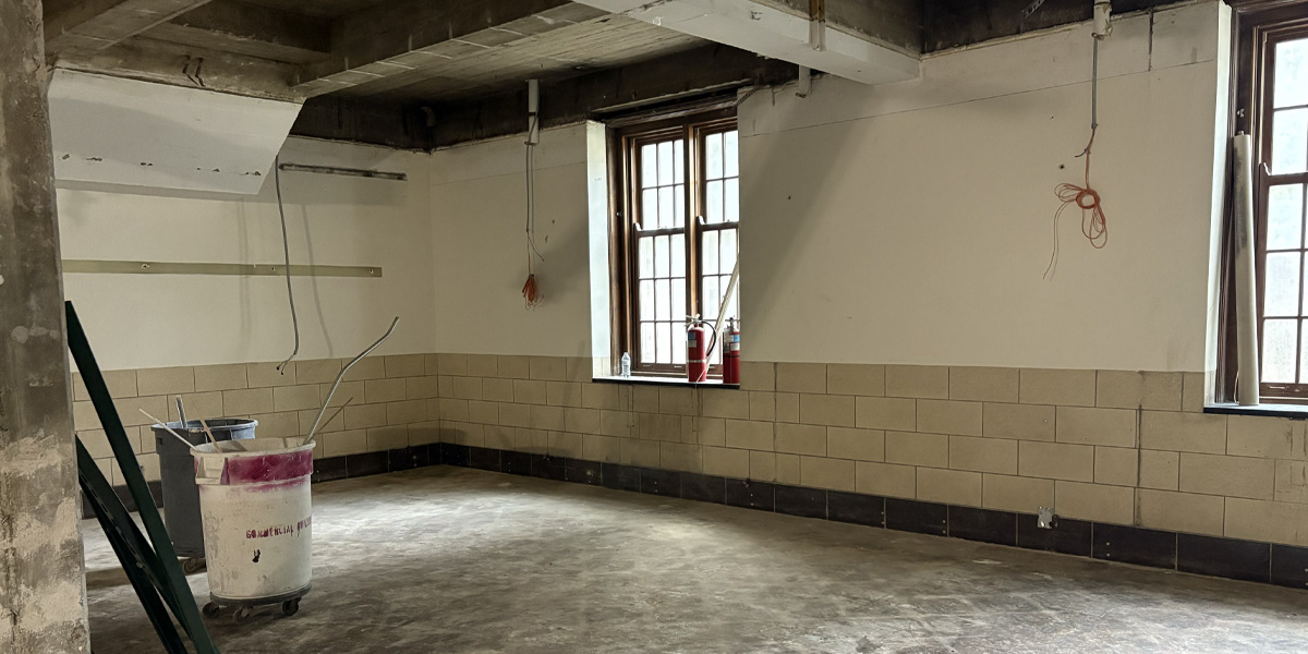 Gregory Hall Room 1 after demo