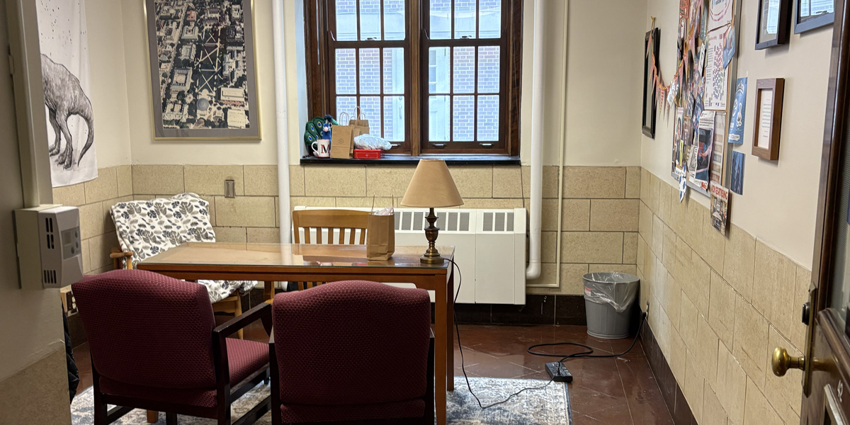 Gregory Hall lower level faculty office before