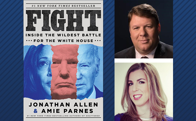 Fight book cover with headshots of Jonathan Allen and Amie Parnes