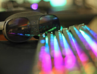 VR goggles and keyboard